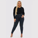 Frieda – Lässige Hohe Taille Schlanke Passform Knöchellange Hose mit Knopfta