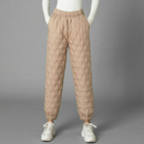 Lina – Stylische Schlanke Passform Wattierte Hose mit elastischer hoher Taille