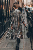 Erika - Modische Langarmjacke mit glänzenden Pailletten und offener Front