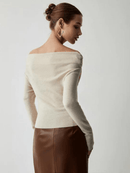 Greta - Lässiger Langärmelig Schlank Aus Schulter Pullover