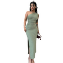 Lina – Modisches Eine Schulter Kleid mit Seitenschlitz