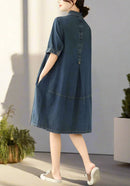 Selma – Stylisches knielanges Kleid mit Knopfleiste und Umlegekragen