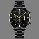 Helmut – Elegante rundem Zifferblatt Uhr mit Kalenderanzeige und Luxus Gurt