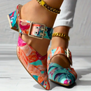 Leonie – Stylischer Schnallenriemen spitzer Spitze Sandalen mit Rutschfeste Sohle