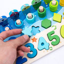 MontiMaze – Montessori Puzzlebrett mit Formen Zahlen und Angelspiel