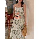 Laura – Langes ärmelloses Kleid mit Spaghettiträgern und Blumenmuster