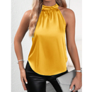 Hannah - Ärmellose Neckholder Schulterfrei Bluse mit lockerer Passform