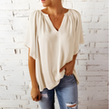 Yliana - Elegante Bluse mit V Ausschnitt und kurzen Ärmeln