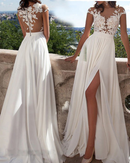 Jonna - Modisches ärmelloses langes Kleid mit Blumenmuster und Seitenschlitz