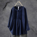 Romy – Locker sitzende Bluse mit langen Ärmeln und Knopfleiste vorne