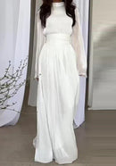 Marla – Modisches Maxikleid mit plissierter Taille und langen Ärmeln