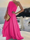 Amara - Elegantes Maxikleid mit  Ein-Schulter und zartem Schulterdetail