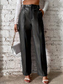 Emma - Bequeme Hohe Taille Hose mit geradem Bein und Taschen