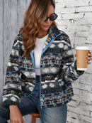 Zara - Langärmelig Vlies Jacke Mit Tribal Druck