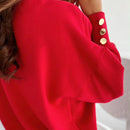 Mila -  V Ausschnitt Lange Ärmel Strickpullover