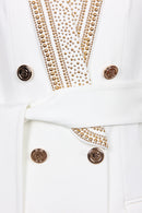 Celeste - Eleganter doppelreihiger blazer mit Taillengürtel