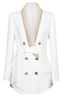Celeste - Eleganter doppelreihiger blazer mit Taillengürtel
