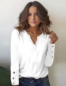 Camila – Bequemes Langarm Top Mit V Ausschnitt