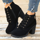 Tessa - Rutschfest Chunky Ferse Seitenreißverschluss Stiefel