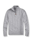 Ben - Warmer Langärmelig Reißverschluss Kragen Strickpullover