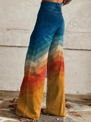 Emilia - Chevron Weites Bein Hosen Mit Taschen