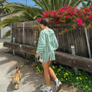 Karla – Zweiteiliges Set mit Langarmshirt und elastischer Taille Kurze Hosen