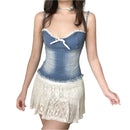 Anna – Schlanke Passform Spaghettibluse mit Schleifendesign