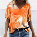 Jamie – Bunte Bluse mit kurzen Ärmeln und V-Ausschnitt für einen lässigen Stil