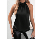 Hannah - Ärmellose Neckholder Schulterfrei Bluse mit lockerer Passform