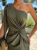 Nadia – Elegantes Maxikleid Mit Einer Schulter