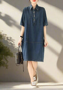 Selma – Stylisches knielanges Kleid mit Knopfleiste und Umlegekragen