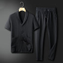 Bruno - Zweiteiliges Satz mit Kurzarm Strickjacke und Hose mit Kordelzug