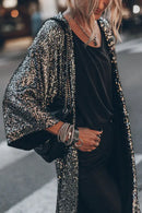 Erika - Modische Langarmjacke mit glänzenden Pailletten und offener Front