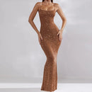 Gerda - Stilvolles ärmelloses langes Maxikleid mit Spaghettiträgern