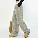 Elke – Modische Hose mit weitem Bein und Taschen Und Leopardenmuster