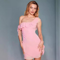 Isabel – Modisches Schulterfrei Minikleid mit Rüschendetails