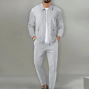 Anselm - Zweiteiliges Schlanke Passform Set mit langärmeliger Jacke mit Reißverschluss und Hose mit Kordelzug