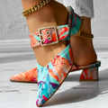 Leonie – Stylischer Schnallenriemen spitzer Spitze Sandalen mit Rutschfeste Sohle