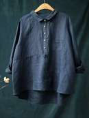 Alina - Locker sitzendes Langarmshirt mit Knopfverschluss