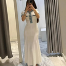 Jasmin - Lässiges Midikleid mit Knopfleiste vorne und kurzen Ärmeln