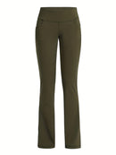 Anke – Schmal geschnittene Hose mit hoher Taille und weitem Bein und Taschen