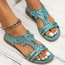 Susanne - Lässig Flache Sandalen mit Gummiband und rutschfester Sohle für Komfort