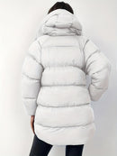 Emilia - Langärmelige Reißverschluss Kapuze Pufferjacke