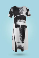 Maya - Stylisches Kleid Mit O Ausschnitt Und Kurzen Ärmeln