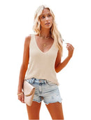 Isabella - Elegantes Armelloses Stricktop Mit V Ausschnitt