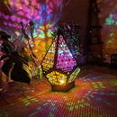 LumeVibe - Dekorative Stehlampe aus Holz mit wechselnden Farben und künstlerischem Design im Retro-Stil