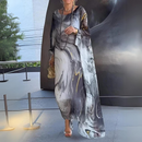 Sandra – Doppellagiges fließendes Kleid mit Rundhalsausschnitt und Fledermausärmeln