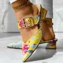 Leonie – Stylischer Schnallenriemen spitzer Spitze Sandalen mit Rutschfeste Sohle