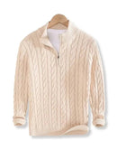 Ben - Warmer Langärmelig Reißverschluss Kragen Strickpullover