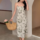 Laura – Langes ärmelloses Kleid mit Spaghettiträgern und Blumenmuster